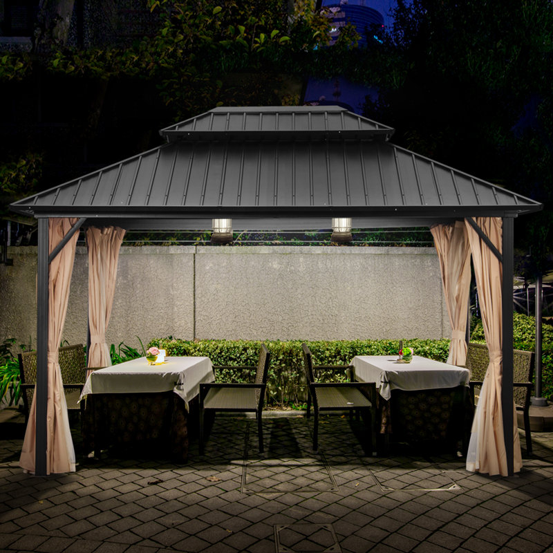 Zenova 12 Ft. W x 10 Ft. D Aluminum Patio Gazebo & Reviews Wayfair